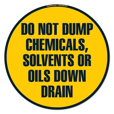 Do Not Dump Chemicals 16in Non-Slip Floor Marker